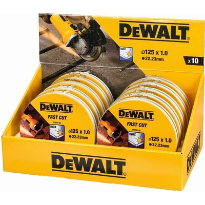 DeWALT DT3507 Rezný kotúč 125 × 1,0 mm v kovovej krabičke balené po 10 ks