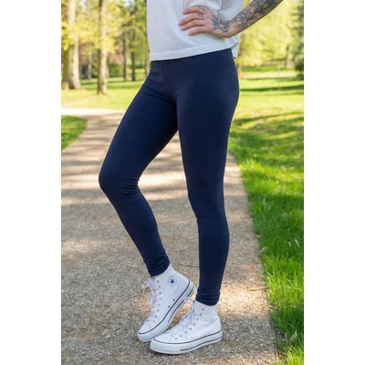 Jsem máma Bavlněné dámské legíny s vysokým pasem do 170 cm tmavě modré