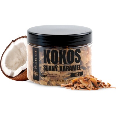 NUTSMAN Kokosové chipsy ve slaném karamelu 180 g