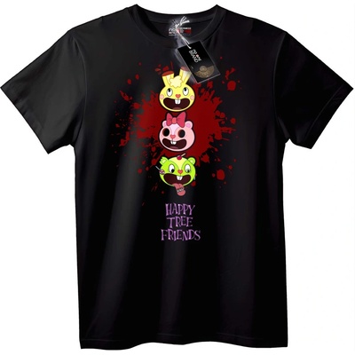 NOONEBRAND Тениска Happy Tree Friends Анимация - M, Black