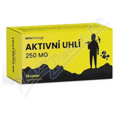 MOVit Aktivní uhlí 250mg 20 tabliet