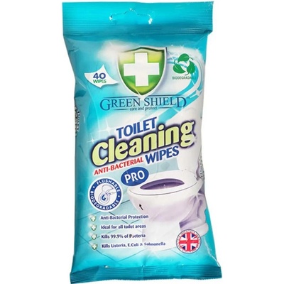 Green Shield WC a Smalt antibakteriální čisticí vlhčené ubrousky 40 ks