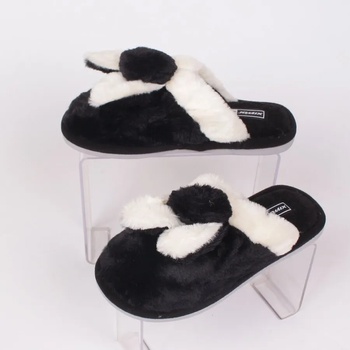 Image 1 of Домашни пантофи в черно и бяло с ушички