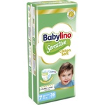 Babylino Бебешки пелени Babylino - Sensitive, Cotton Soft, VP, размер 7, 15+ kg, 36 броя (826401) - baby