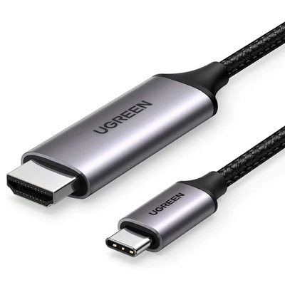 UGREEN usb-c - hdmi кабел от мъжки към мъжки тип алуминиев корпус 1, 5 м сив черен mm142