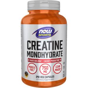 NOW NOW Creatine Monohydrate 750 mg, 240 Veg Capsules
