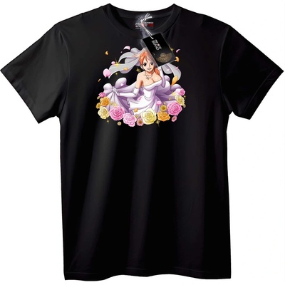 NOONEBRAND Тениска One Piece Nami с цветя - 3XL, Black