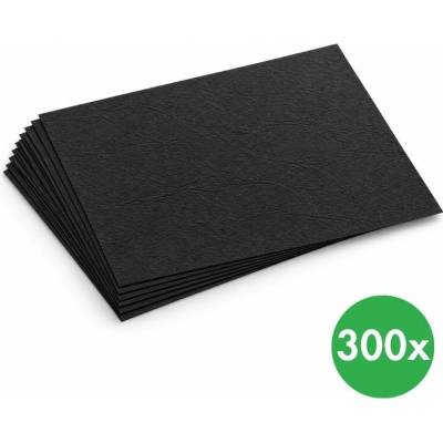 Karton na krúžkovú väzbu, čierna imitácia kože, balenie 300 ks