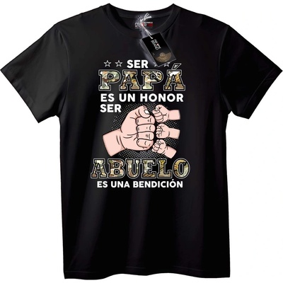 NOONEBRAND Тениска Чест да си Баща, Благословия да си Дядо - 3XL, Black