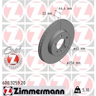 Brzdový kotúč ZIMMERMANN 600.3259.20