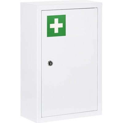 kleankin lékárnička uzamykatelná police ocelový korpus 30 x 14 x 46 cm bílá