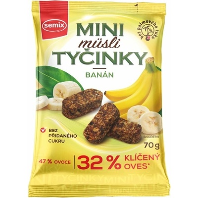 Semix Mini müsli tyčinky s banány 70 g