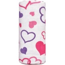 T-tomi BIO Veľká bambusová osuška 120 x 120 cm Hearts / srdíčka