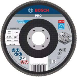 Bosch - Ламелен шлифовъчен диск за стомана, P120, диаметър 125 мм 2608607329 (2608607329)