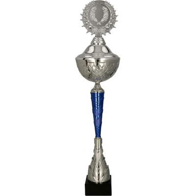 Pohár kovový stříbrno modrý Výška: 53,5 cm
