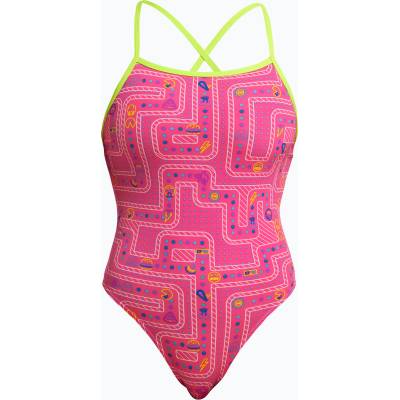 Funkita Детски бански костюм от една част Funkita Tie Me Tight One Piece packed pink