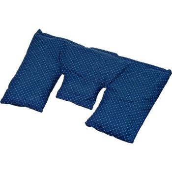TORF Възглавница за врата с костилки от череши, синя шарка на точки, 40 x 25 см