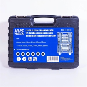 IRIS TOOLS gw-012-032 Комплект от 12 комбинирани гаечни ключа с шарнирна тресчотка (gw-012-032)