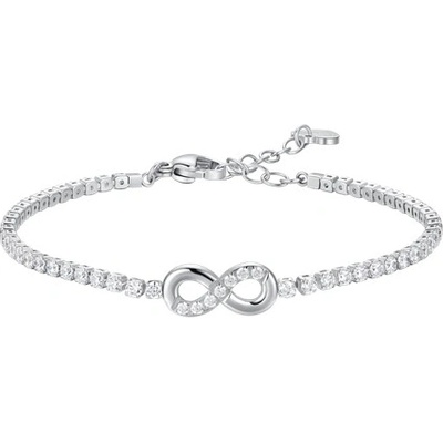 Luca Barra Dámský štrasový náramek z chirurgické oceli s nekonečnem 16-19 cm BK2864