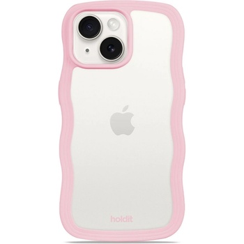 Holdit Калъф Holdit - Wavy, iPhone 13/14/15, прозрачен/розов (7330985161940)