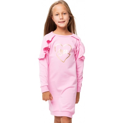 Winkiki Kids Wear dívčí šaty Star růžová