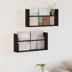 vidaXL Етажерка за списания с рафт 2 бр. Черния дъб 60 x 12 x 30 см (890793)