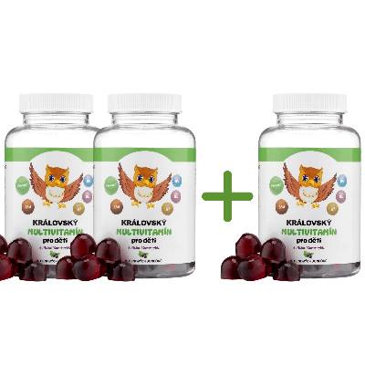 Kralovstvizdravi.cz 2+1 ZDARMA Královský Multivitamin pro děti – komplex vitamínů pro zdravý růst a imunitu, 3x60 gumových bonbónů
