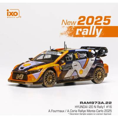 Hyundai i20 N Rally1 Rally Monte Carlo 2025 16 Fourmaux Coria IXO 1:43