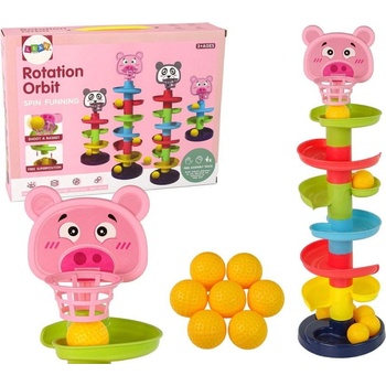 Lean Toys Vzdelávací triedič loptičiek Slide 6 úrovní Pig Basket
