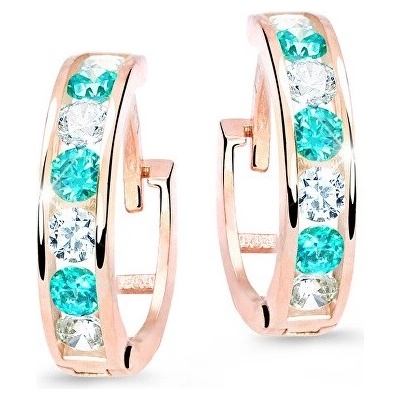 Cutie Jewellery Slušivé detské náušnice z ružového zlata C3345-80-X-4 svetlo zelená