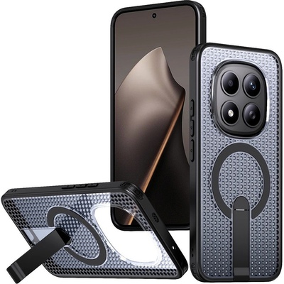 Xiaomi Магнитен калъф за Xiaomi Redmi Note 15 Pro+ 5G (Global) / Xiaomi Poco M8 Pro 5G с Мрежеста Текстура и Стойка - PC+TPU, 3D Вентилация, Вкл. Протектор- 6 Цвята