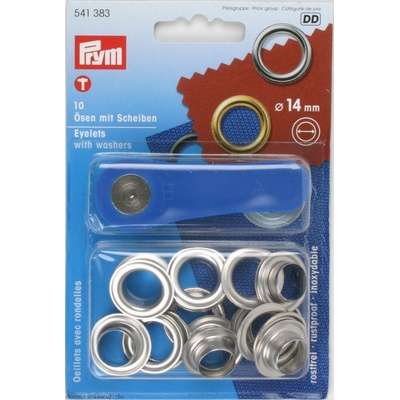 Průchodky PRYM kovové 14mm nikl s podložkou