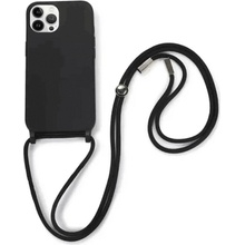 SES Gumový ochranný kryt se šňůrkou na krk pro Apple iPhone 17 - černá 17881