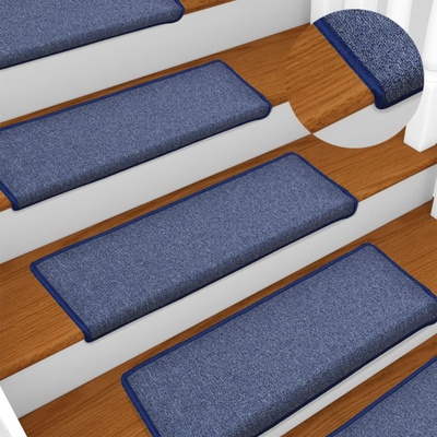 vidaXL Изтривалки за стълби 15 бр. 65x21x4 см, сини, правоъгълни, кант