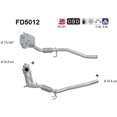 Filtr sazových částic, výfukový systém AS FD5012