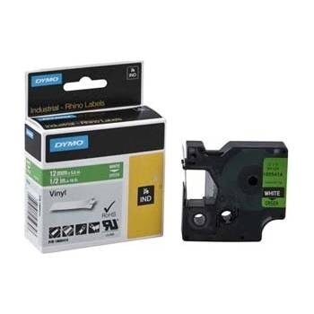 DYMO 1805414 Rhino, 12mm x 5, 5m, бял печат/зелен фон, оригинална лента (1805414)