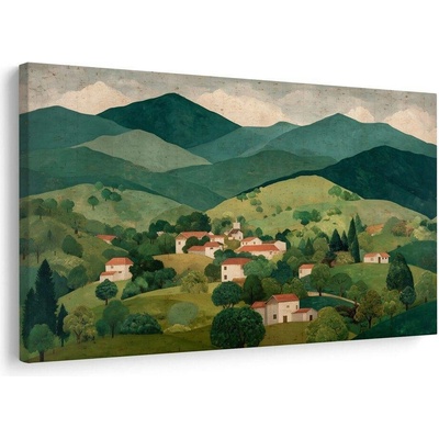Obraz vesnická krajina v údolí - 60x40