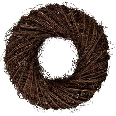 Přírodní hnědý proutěný věnec Woodly XL - Ø 50*13 cm - Clayre & Eef