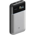 CUKTECH USB+2 Type-C аварийно зарядно устройство, 15000mAh, LED дисплей, ТЪМНОСИВО CKPB150SGLGR (CKPB150SGLGR)