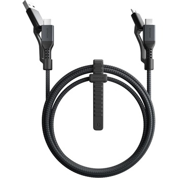Nomad Kevlar USB-C to Universal Cable v2 - здрав кевларен кабел за устройства с USB-A, microUSB и USB-C порт (150 см) (черен)