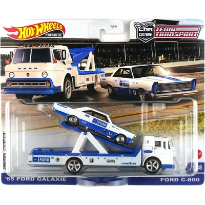 Mattel Hot Weels Premium Car Culture Team Transport 65 Ford Galaxie and Ford C800