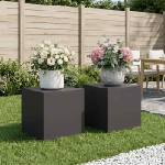 vidaXL Стойка за растения 2 pcs Черно 40 x 40 x 40 cm Стомана (8012517)