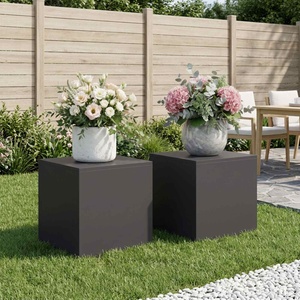 vidaXL Стойка за растения 2 pcs Черно 40 x 40 x 40 cm Стомана (8012517)