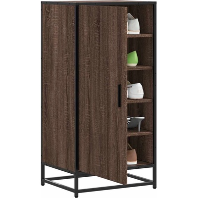 vidaXL Етажерка за обувки, кафяво дъб, 48x38x97, 5 см, инженерно дърво (849203)