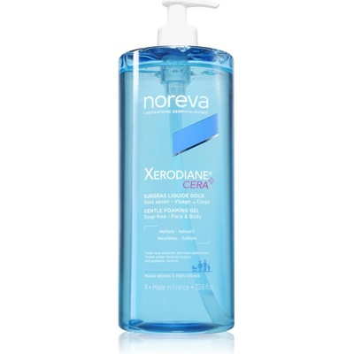 Noreva Xerodiane® Cera Gentle Foaming gel лек почистващ гел за суха и чувствителна кожа 1000ml