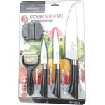 BOHMANN Комплект ножове Bohmann BH 5253, 5 части, Белачка и точило, Черен/бял (BH 5253)
