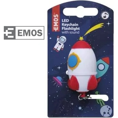 Prívesok na kľúče LED EMOS plastová so zvukom Raketa