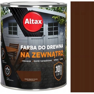 Barva na dřevo do exteriéru 0,75L Tmavě hnědá Altax LESK