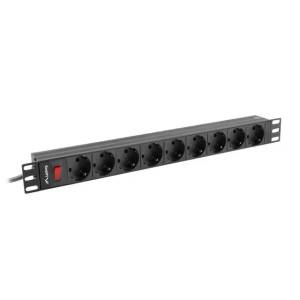 Lanberg Филтър, Lanberg power distribution unit (PDU) 19"" 1U 16A 9xSchuko outl (PDU-09F-0300-BK)