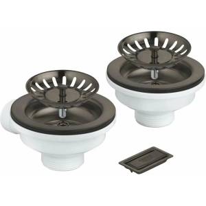 GROHE Комплект за сифон за двойна мивка Grohe Graphite (40997AL0) Мивка за вграждане